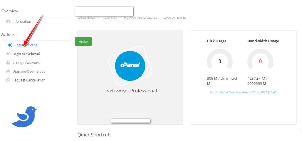 cPanel login