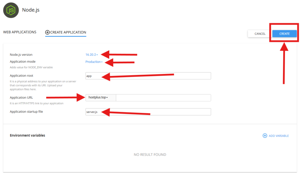 Create a New Node.js Application