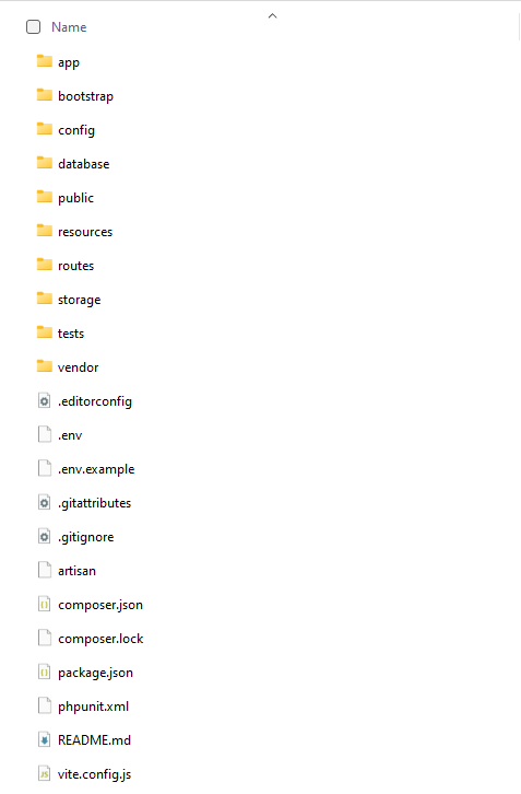 Laravel project files