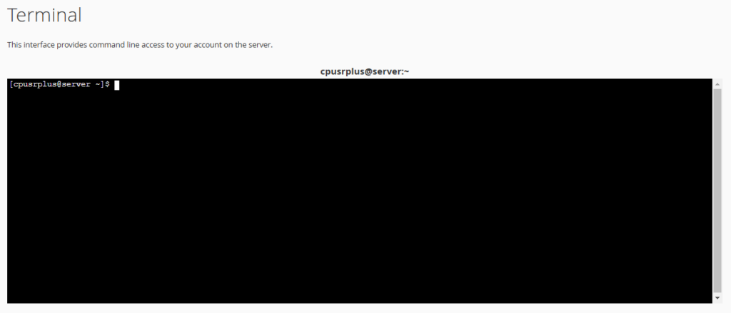 cPanel terminal access
