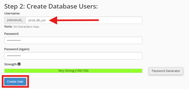 Create PostgreSQL Database User