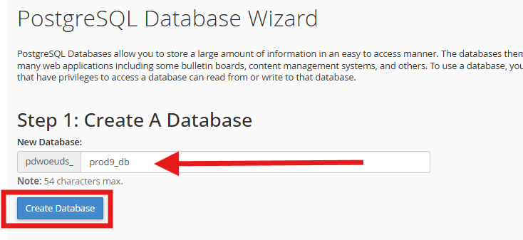 Create PostgreSQL Database